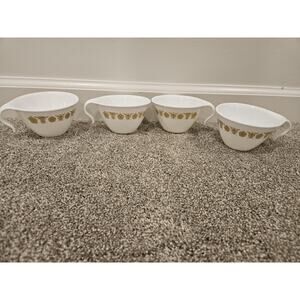 Corelle Butterfly Gold Mugs Cups Set Of 4